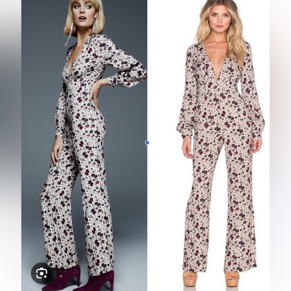 New! Free People some like it hot tan floral print romper jumpsuit 22659 - Picture 2 of 16
